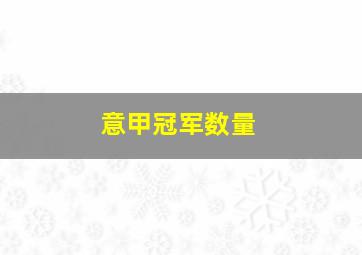 意甲冠军数量