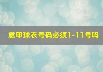 意甲球衣号码必须1-11号吗