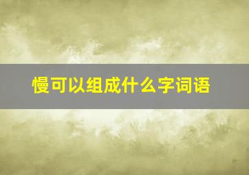 慢可以组成什么字词语