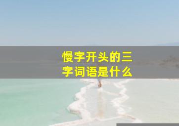 慢字开头的三字词语是什么