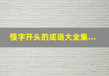 慢字开头的成语大全集...