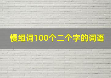 慢组词100个二个字的词语