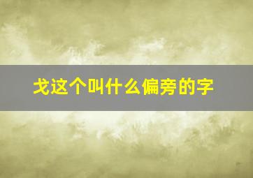 戈这个叫什么偏旁的字