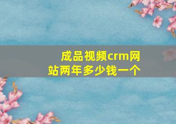 成品视频crm网站两年多少钱一个