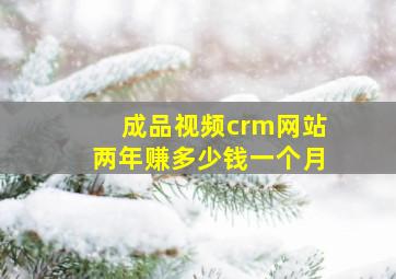 成品视频crm网站两年赚多少钱一个月