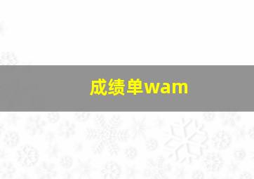 成绩单wam