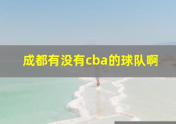 成都有没有cba的球队啊