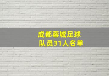 成都蓉城足球队员31人名单