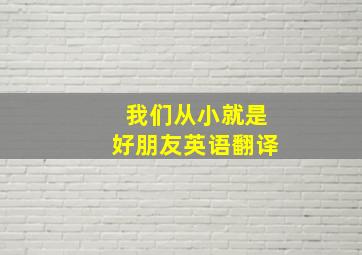 我们从小就是好朋友英语翻译