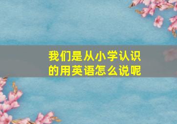 我们是从小学认识的用英语怎么说呢