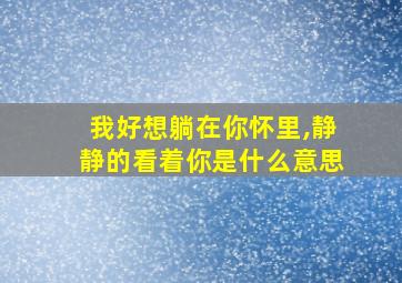 我好想躺在你怀里,静静的看着你是什么意思