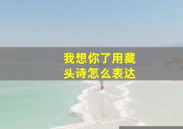 我想你了用藏头诗怎么表达