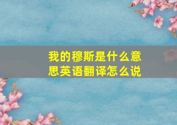 我的穆斯是什么意思英语翻译怎么说