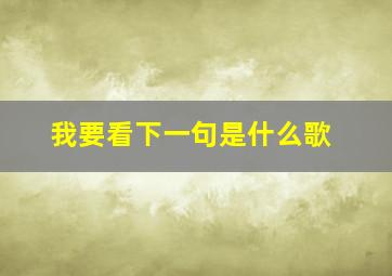 我要看下一句是什么歌