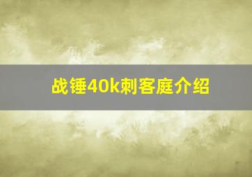 战锤40k刺客庭介绍