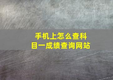 手机上怎么查科目一成绩查询网站