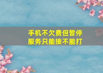 手机不欠费但暂停服务只能接不能打