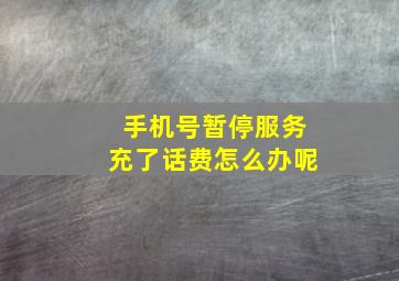 手机号暂停服务充了话费怎么办呢