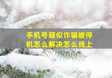 手机号疑似诈骗被停机怎么解决怎么线上