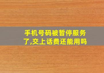 手机号码被暂停服务了,交上话费还能用吗