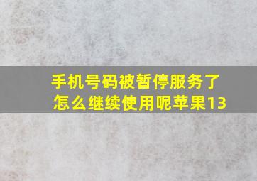 手机号码被暂停服务了怎么继续使用呢苹果13