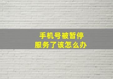 手机号被暂停服务了该怎么办