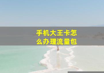 手机大王卡怎么办理流量包