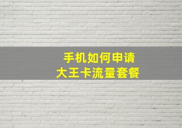 手机如何申请大王卡流量套餐