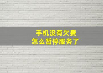 手机没有欠费怎么暂停服务了