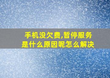 手机没欠费,暂停服务是什么原因呢怎么解决