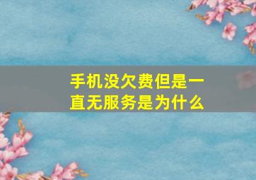 手机没欠费但是一直无服务是为什么