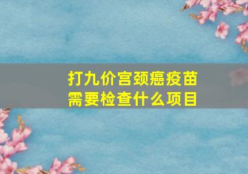 打九价宫颈癌疫苗需要检查什么项目