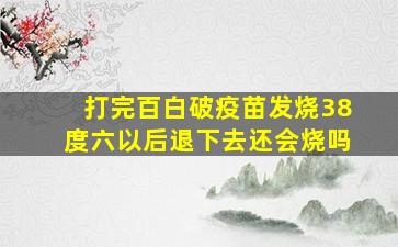 打完百白破疫苗发烧38度六以后退下去还会烧吗