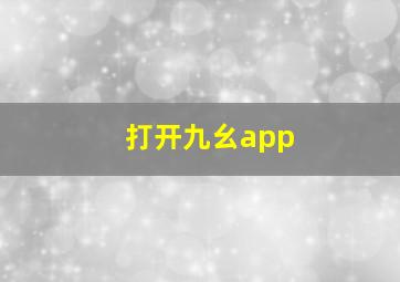 打开九幺app