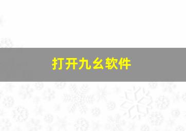 打开九幺软件