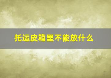 托运皮箱里不能放什么