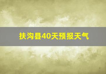 扶沟县40天预报天气