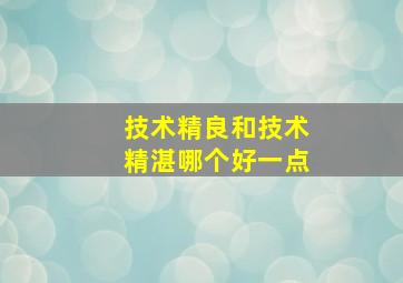 技术精良和技术精湛哪个好一点