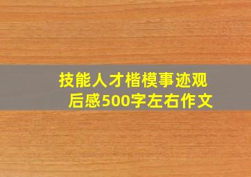 技能人才楷模事迹观后感500字左右作文