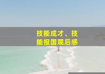 技能成才、技能报国观后感