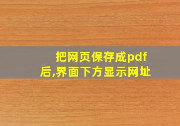 把网页保存成pdf后,界面下方显示网址