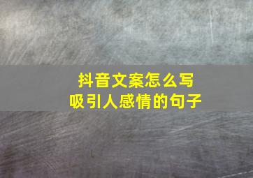 抖音文案怎么写吸引人感情的句子