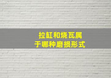 拉缸和烧瓦属于哪种磨损形式