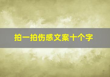 拍一拍伤感文案十个字