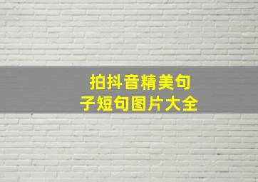 拍抖音精美句子短句图片大全