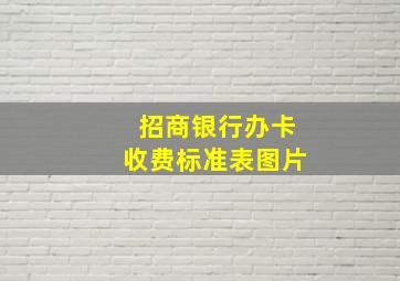 招商银行办卡收费标准表图片