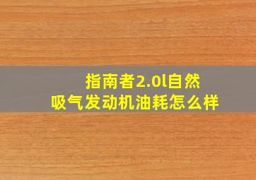 指南者2.0l自然吸气发动机油耗怎么样