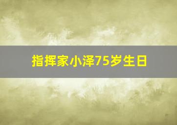 指挥家小泽75岁生日