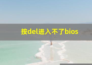 按del进入不了bios