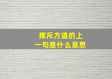 挥斥方遒的上一句是什么意思